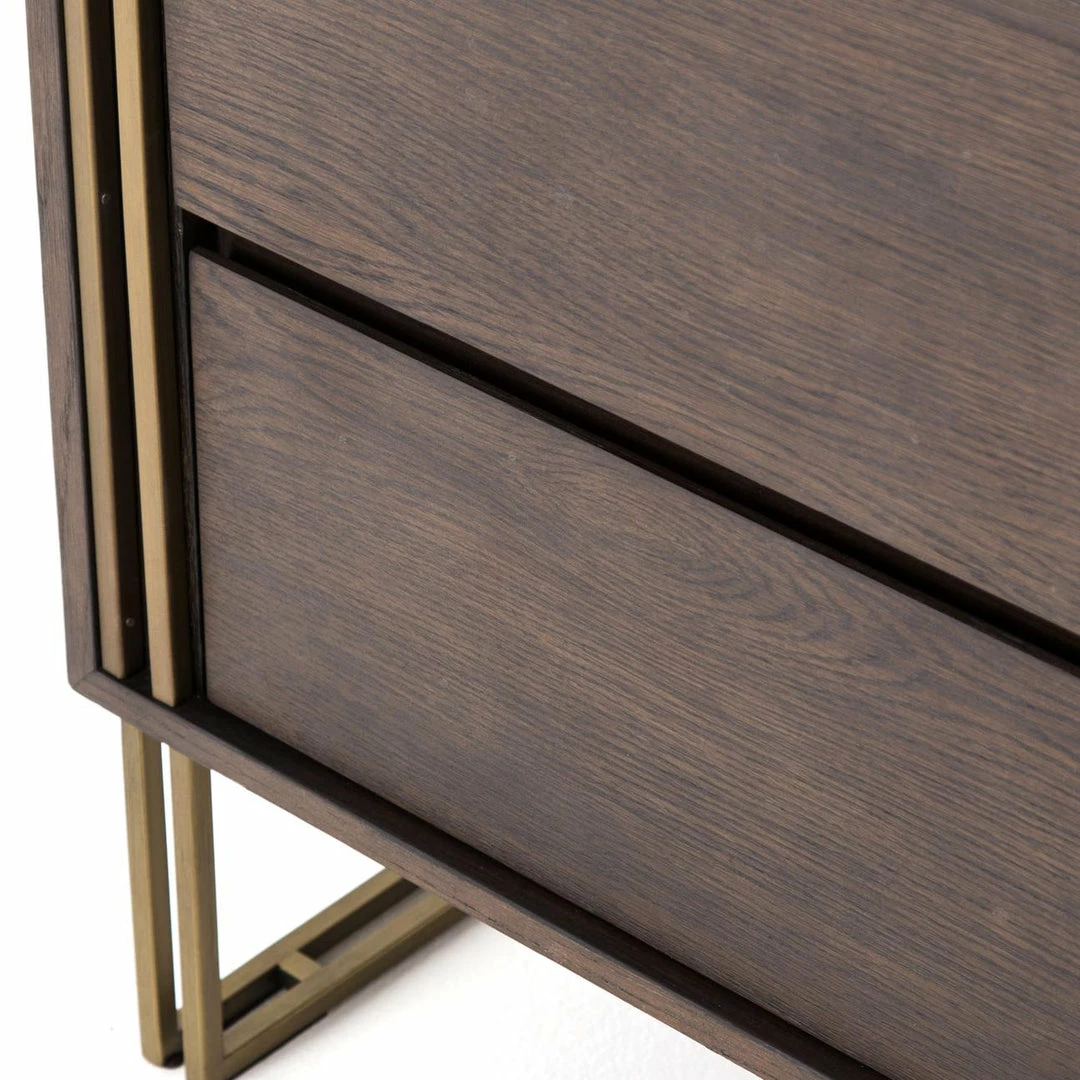 Fourhands Samara Nightstand-Rubbed Black Veneer New Arrivals