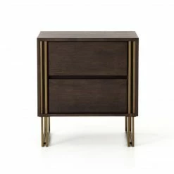 Fourhands Samara Nightstand-Rubbed Black Veneer New Arrivals