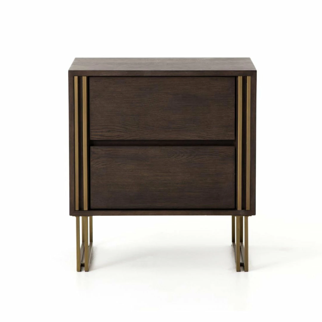 Fourhands Samara Nightstand-Rubbed Black Veneer New Arrivals