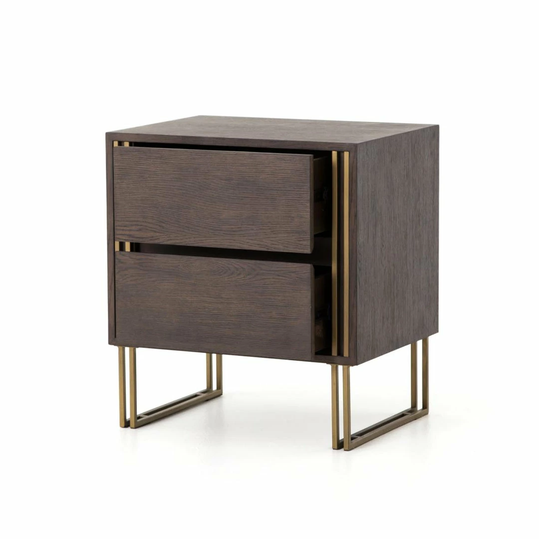 Fourhands Samara Nightstand-Rubbed Black Veneer New Arrivals