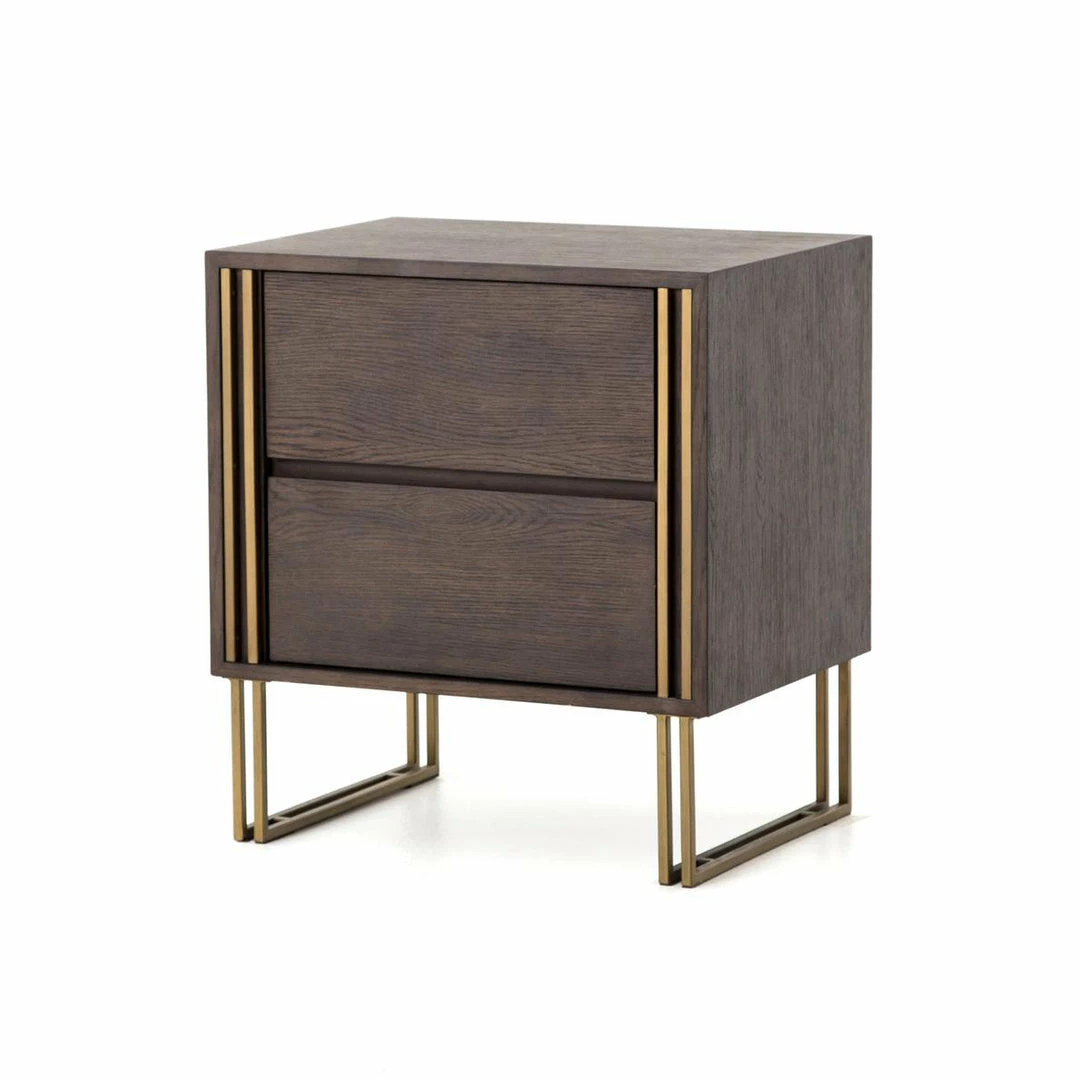Fourhands Samara Nightstand-Rubbed Black Veneer New Arrivals