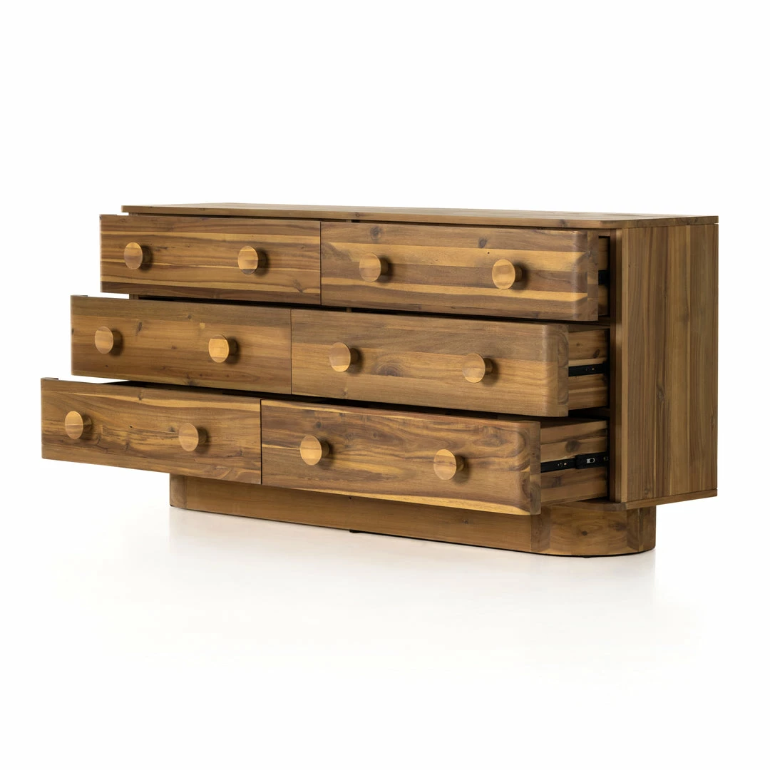 Four Hands Mallory 6 Drawer Dresser-Light Acacia In Stock