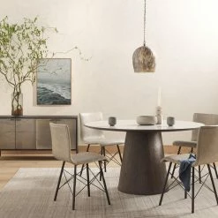 Fourhands Best Sellers Skye Round Dining Table-White Marble