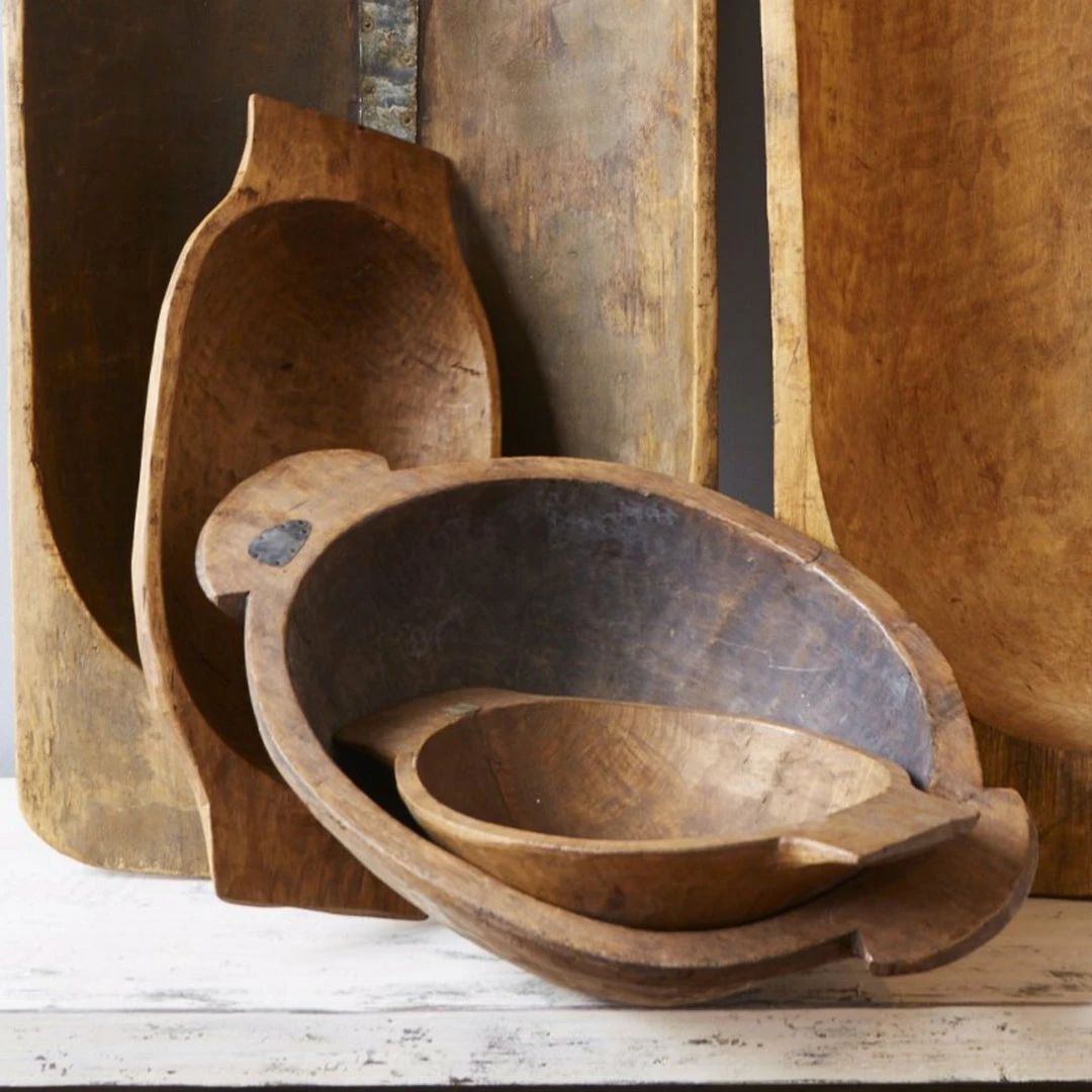 ETU HOME New Kitchen Antique Oval Dough Bowl