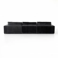 Fourhands Best Sellers Bloor 3-Pc Sectional-Charcoal Worn Velve