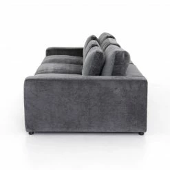 Fourhands Best Sellers Bloor 3-Pc Sectional-Charcoal Worn Velve