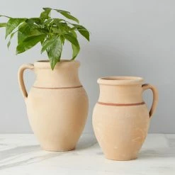 ETU HOME New Home Decor Found Unglazed Jug