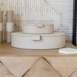 Global Views Genevieve Leather Box