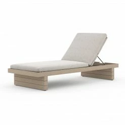 Fourhands Leroy Outdoor Chaise - Washed Brown New Outdoor