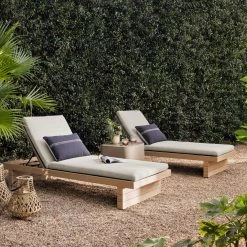 Fourhands Leroy Outdoor Chaise - Washed Brown New Outdoor