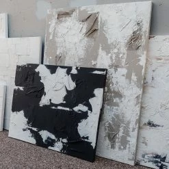 Ashley Craig Mixed Media Original Art - Nude + White With Paint Splatter