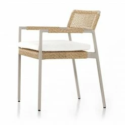 Fourhands Niles Outdoor Dining Armchair-Faux Hyaci New Outdoor