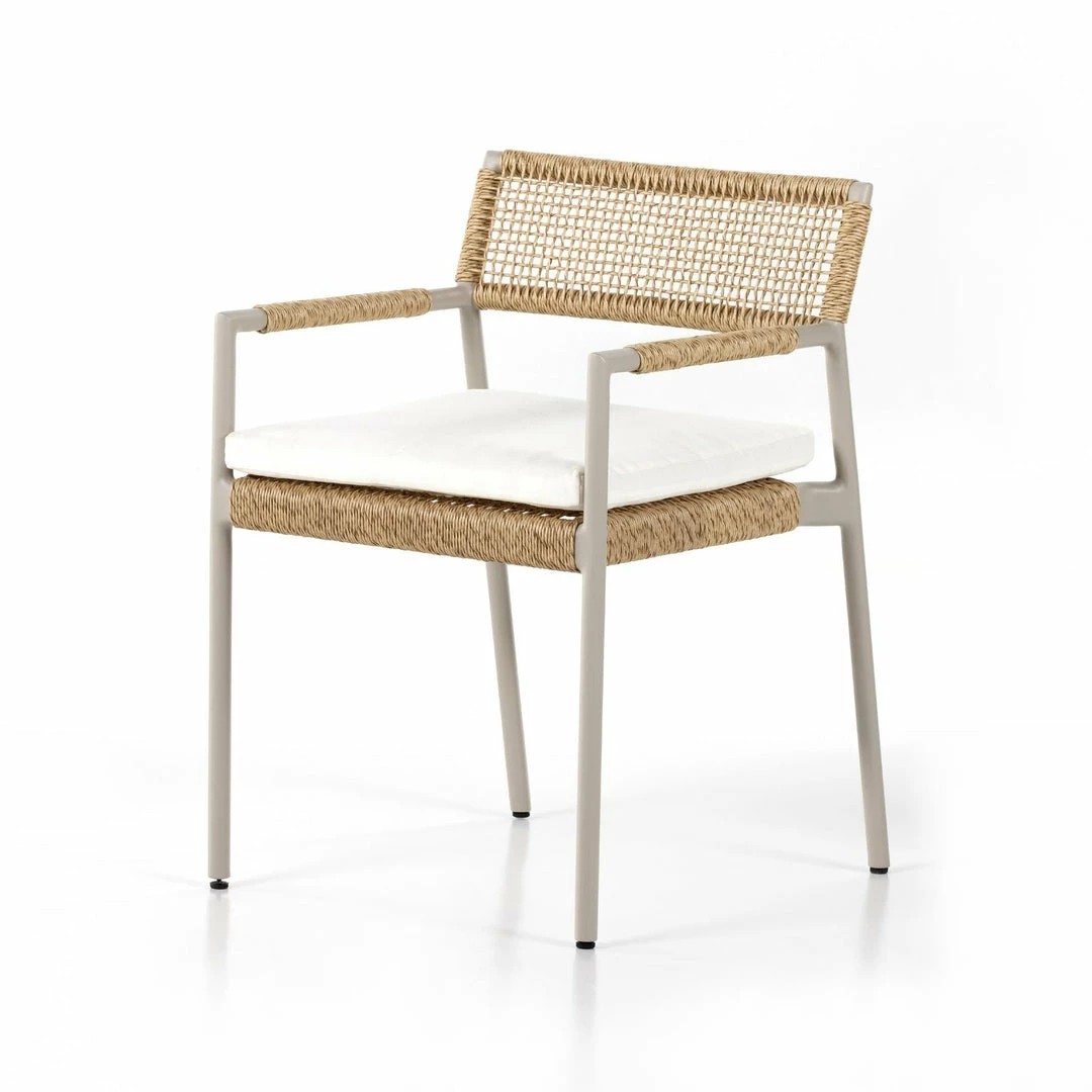 Fourhands Niles Outdoor Dining Armchair-Faux Hyaci New Outdoor