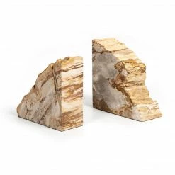 Fourhands Best Sellers Petrified Wood Book Ends