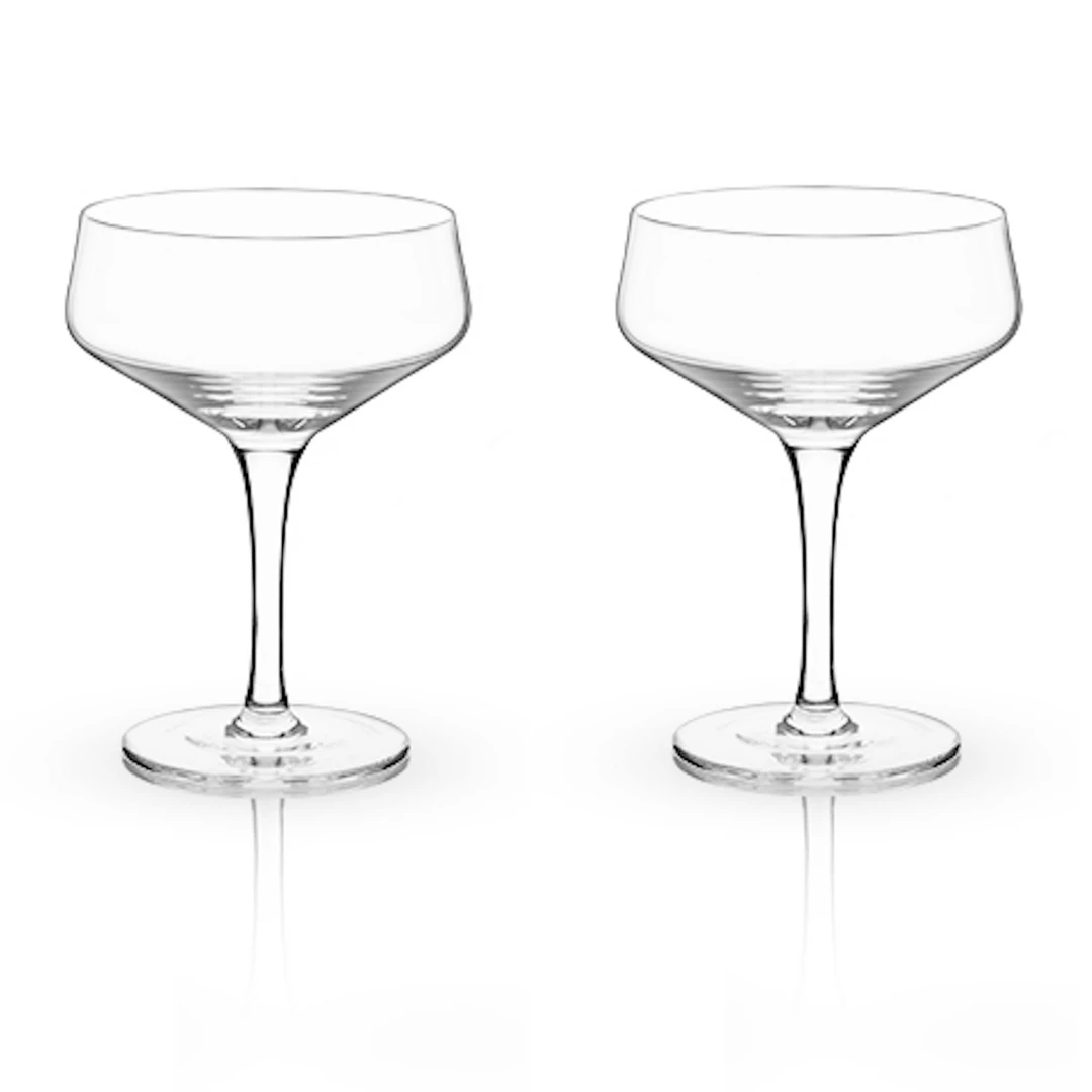 True Brands Swoop Crystal Coupe Glass New Kitchen