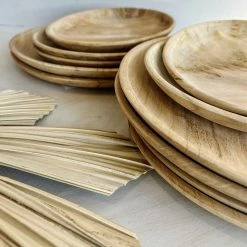 BIDK HOME New Kitchen Teakwood Plates