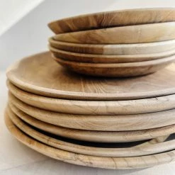 BIDK HOME New Kitchen Teakwood Plates