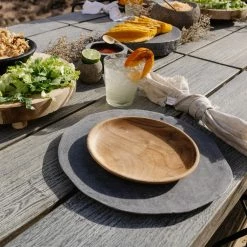 BIDK HOME New Kitchen Teakwood Plates