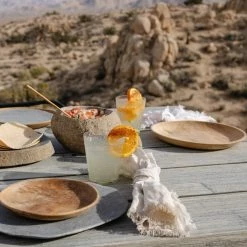 BIDK HOME New Kitchen Teakwood Plates