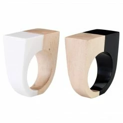 Bodrum Linens Best Sellers Two-Faced Napkin Ring Black