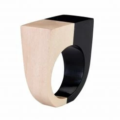 Bodrum Linens Best Sellers Two-Faced Napkin Ring Black