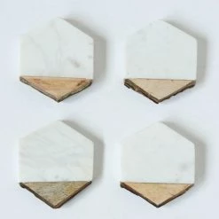 CREATIVE CO OP New Kitchen Julienne Hexagon Coasters