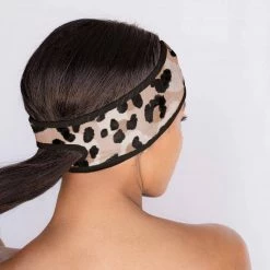 FAIRE Micro Leopard Microfiber Spa Headband