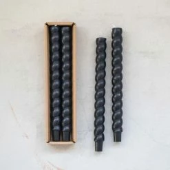 Creative Co Op Best Of Home Decor Unscented Twisted Taper Candles In Box