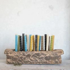 Creative Co Op Best Of Home Decor Unscented Twisted Taper Candles In Box