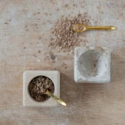 Creative Co Op New Kitchen Janet Pinch Pot With Brass Spoon