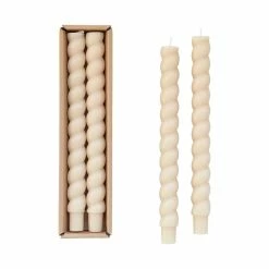 Creative Co Op Unscented Twisted Taper Candles In Box
